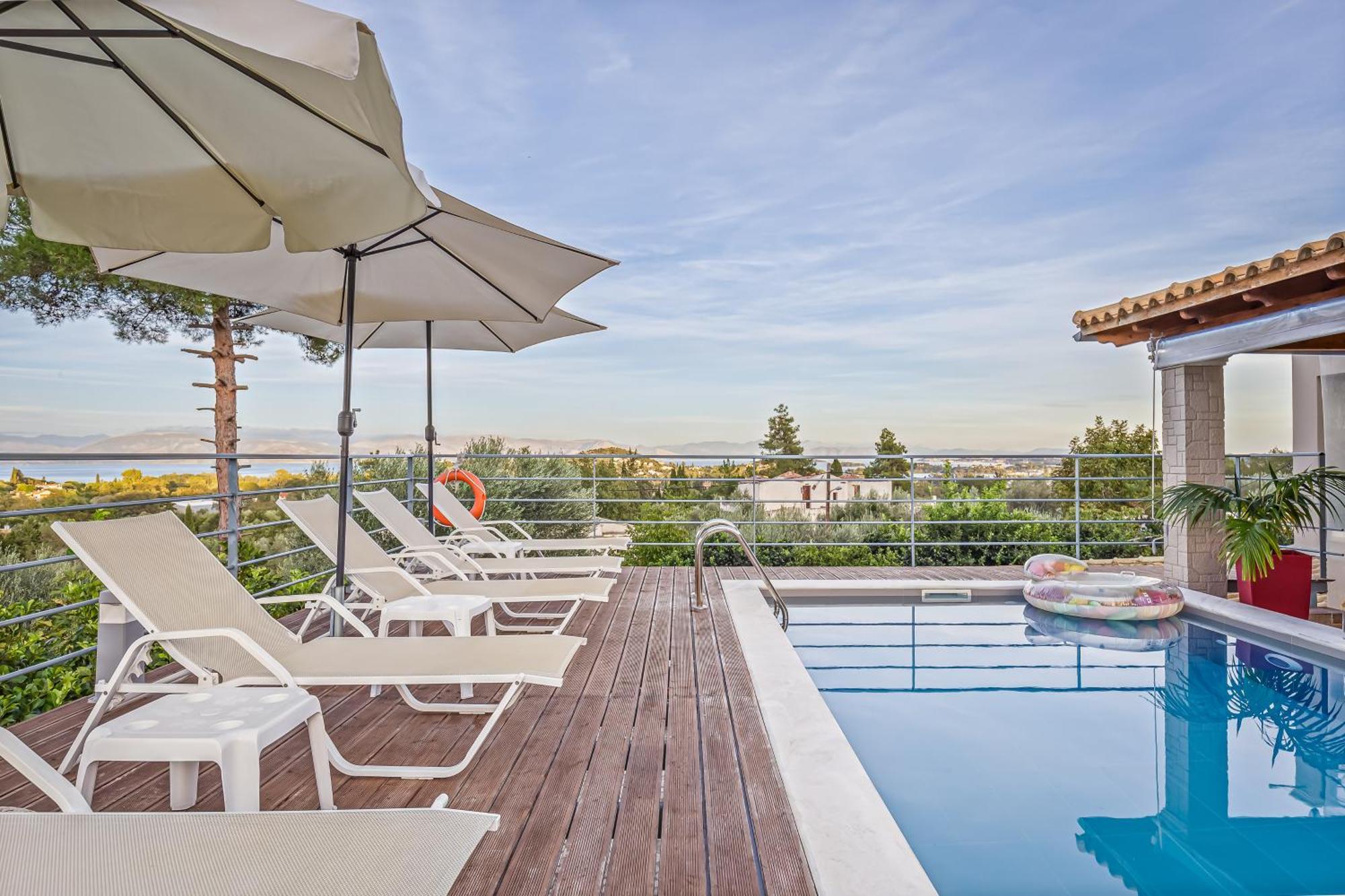 Villa Olivia Corfu - Amazing Sea-View 3 Bedroom Villa With A Pool Gazátika Esterno foto